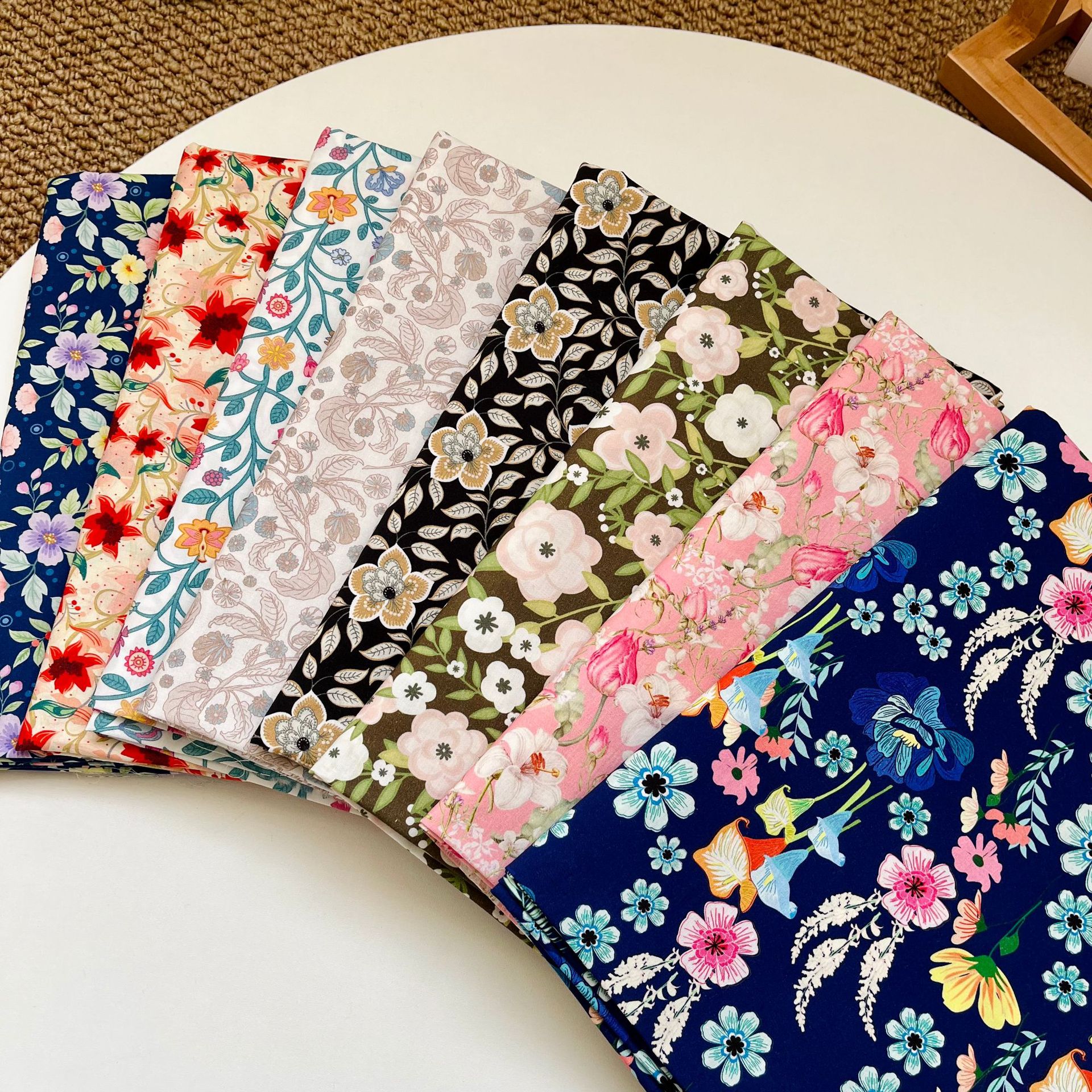 Ditsy Floral Digital Print Cotton Fabric-100% Cotton Quilting Fabric Sewing Craft Fabric By Meter