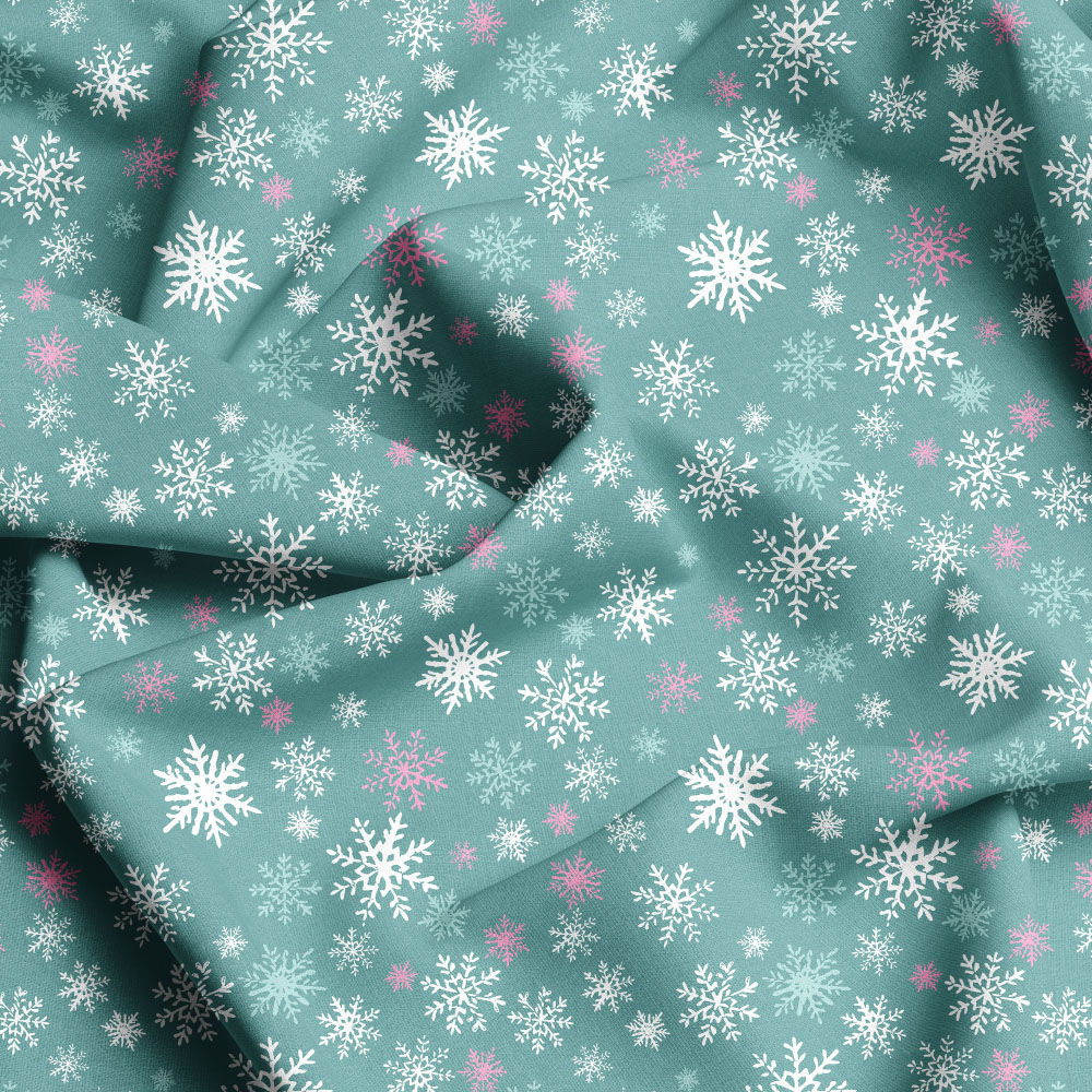 Falling Snowflakes Fabrics - Custom Seamless Prints for Tailored Designs